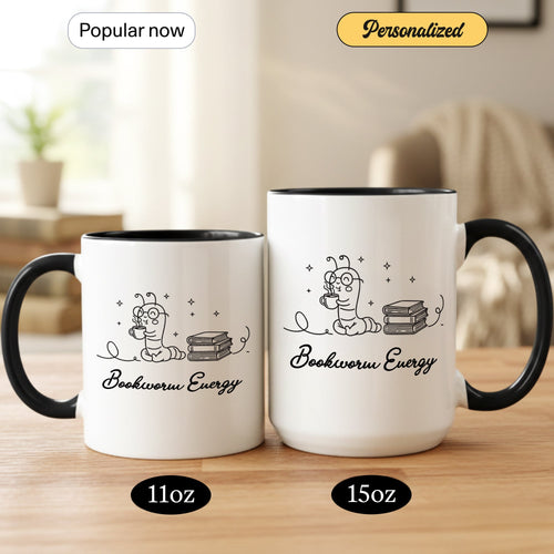 Booktrovert Cafe Mug – Book Lover Coffee Cup – Introvert Reader Gift – Multi Color Ringer Mug 11oz 15oz |Mug 103