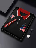 Men's Independence Day American Flag Jet Print Casual Top