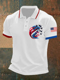 Men's Independence Day American Flag Jet Planes Print Casual Top