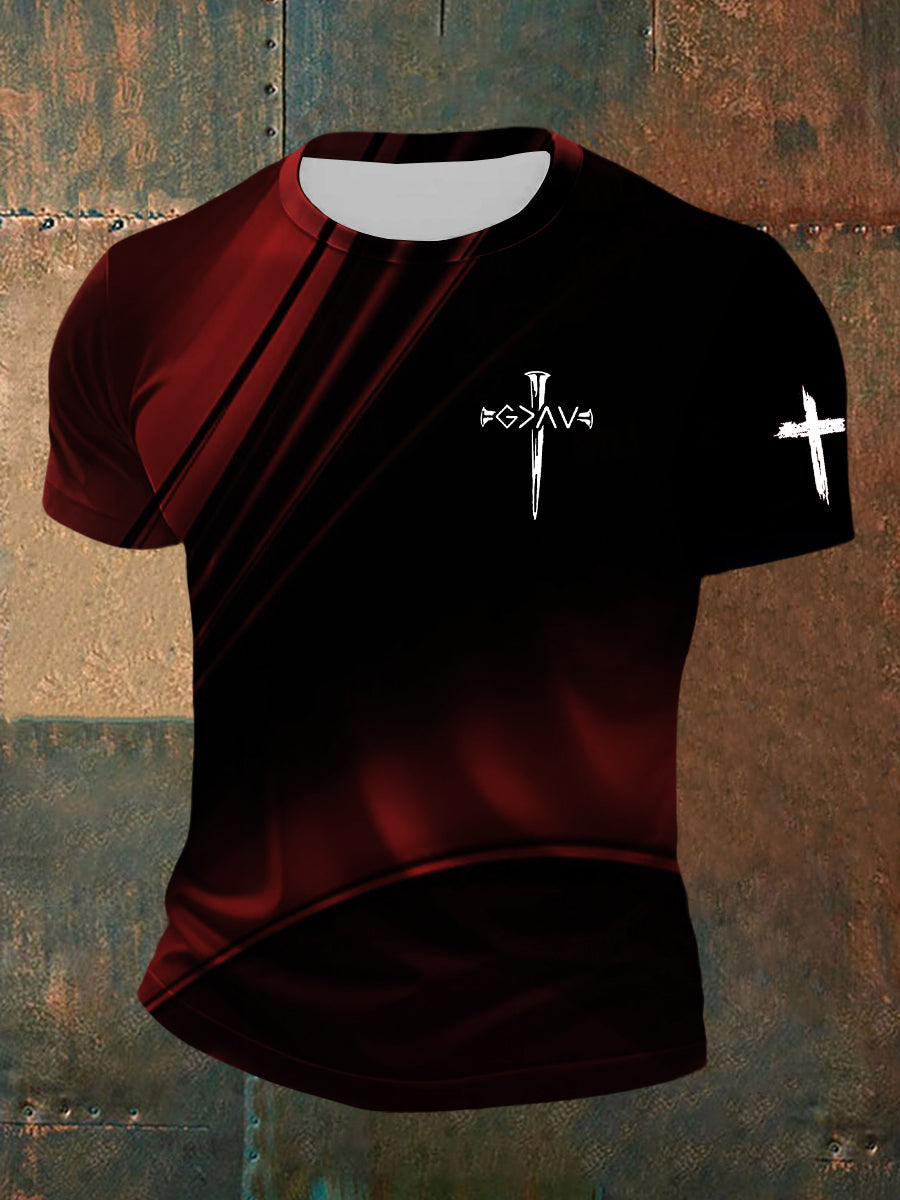 Men's  Faith Cross Casual Short Sleeve T-shirt