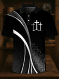 Men's Faith Cross Printed Casual Button Top