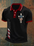 Men's American Flag Cross Faith Casual Polo