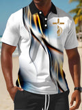 Men's Faith Cross Casual Business Short Sleeve Shirt