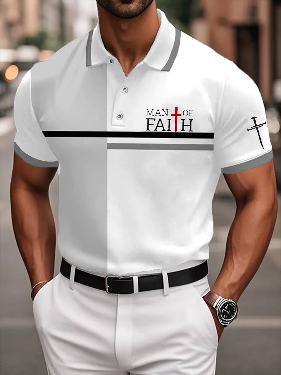 Men's Man Of Faith Cross Short Sleeve Top