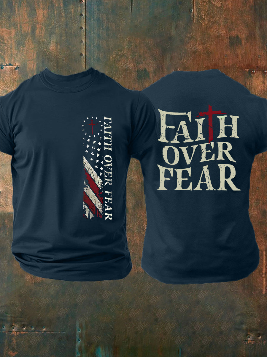 Men's Faith Over Fear Cross Short Sleeve T-shirt
