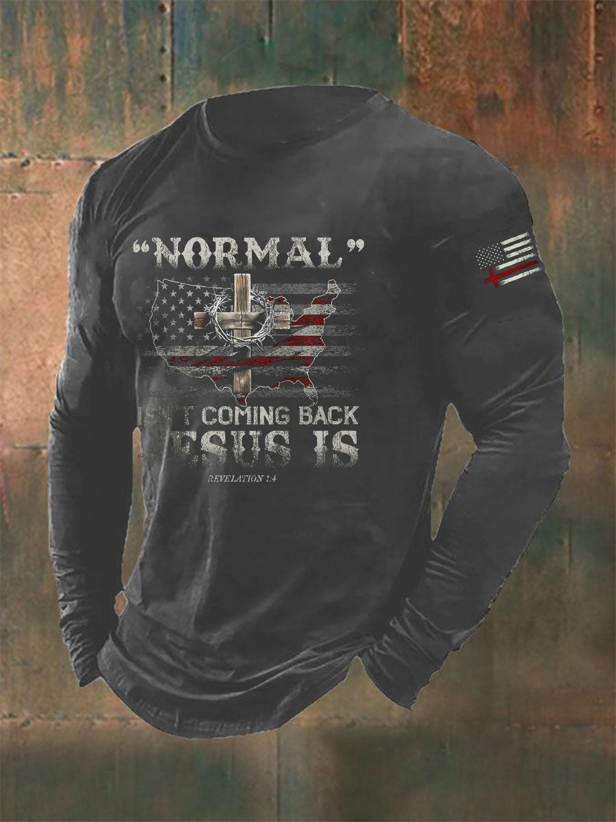 Men's Normal Isn't Coming Back Jesus Is Print T-shirt