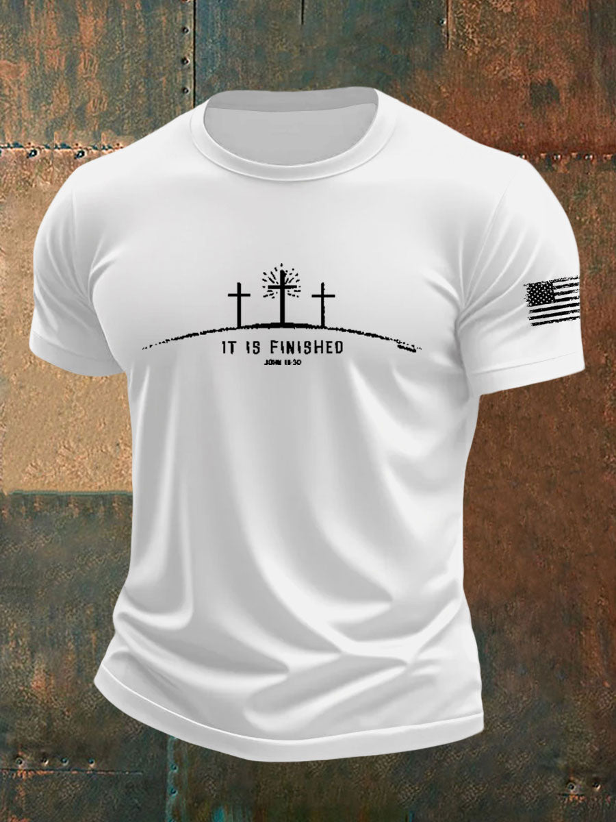 Men's It Is Finished Cross Print T-shirt