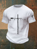 Men's It Is Finished Cross Waffle Print T-shirt