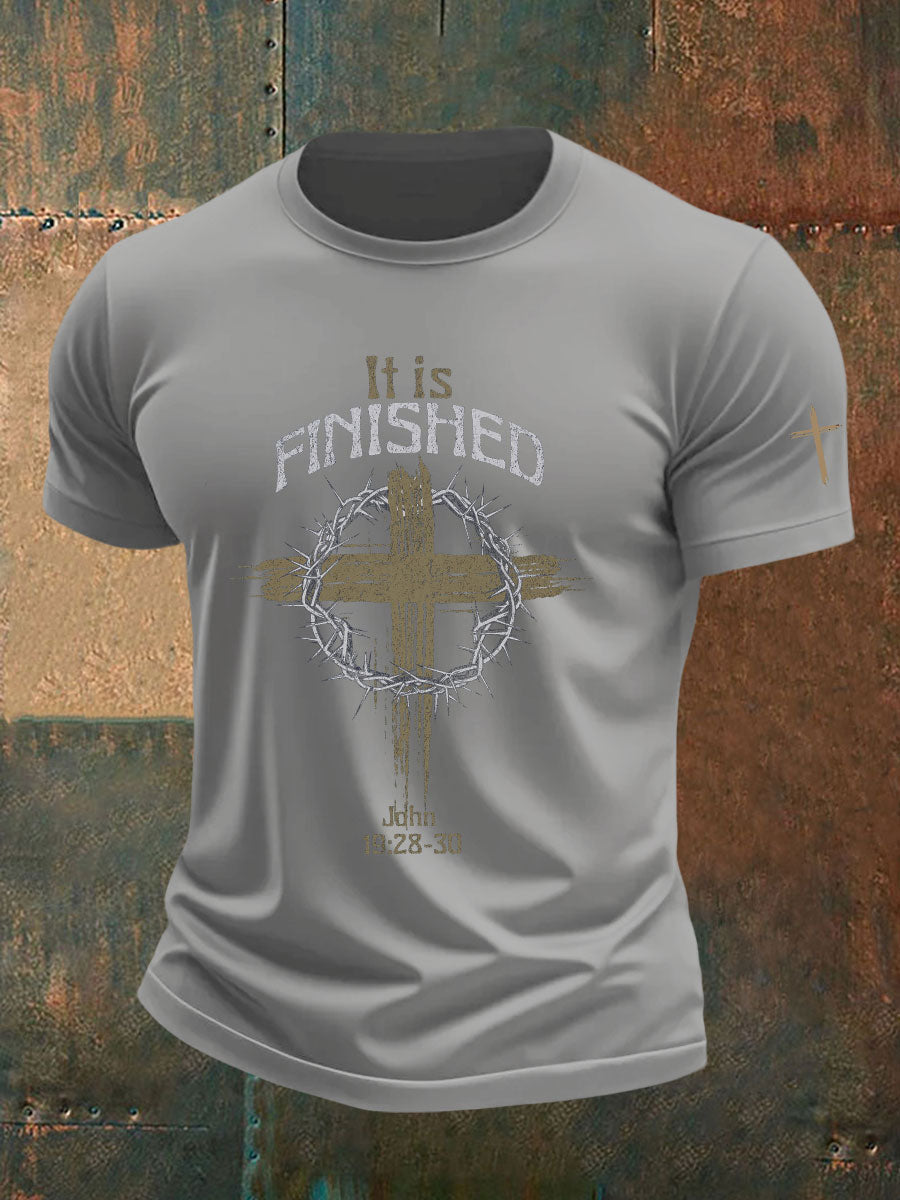 Men's It Is Finished Cross Print T-shirt