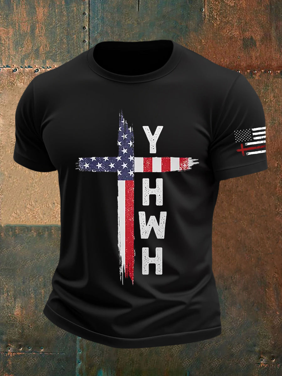 Men's Faith Yeshua Cross Flag Short Sleeve T-shirt