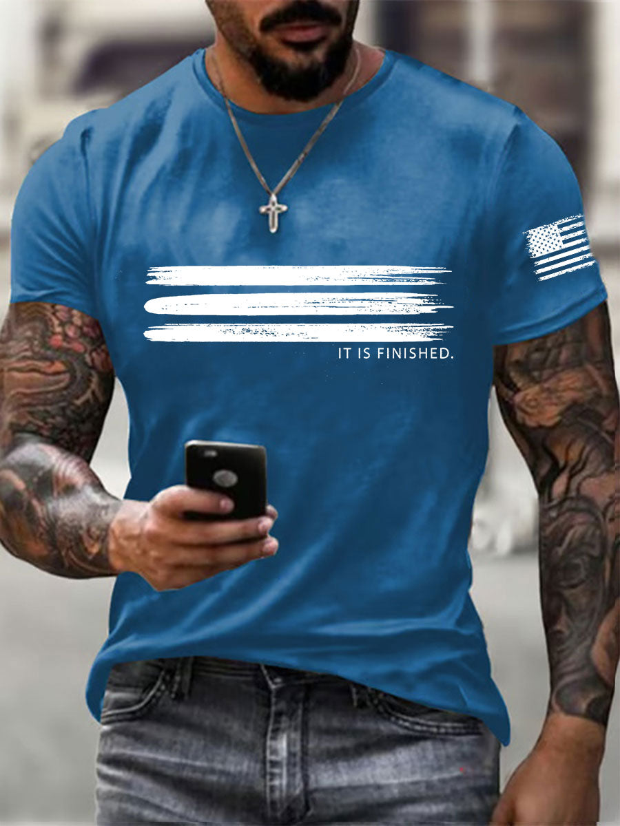Men's It Is Finished Printed Casual T-shirt