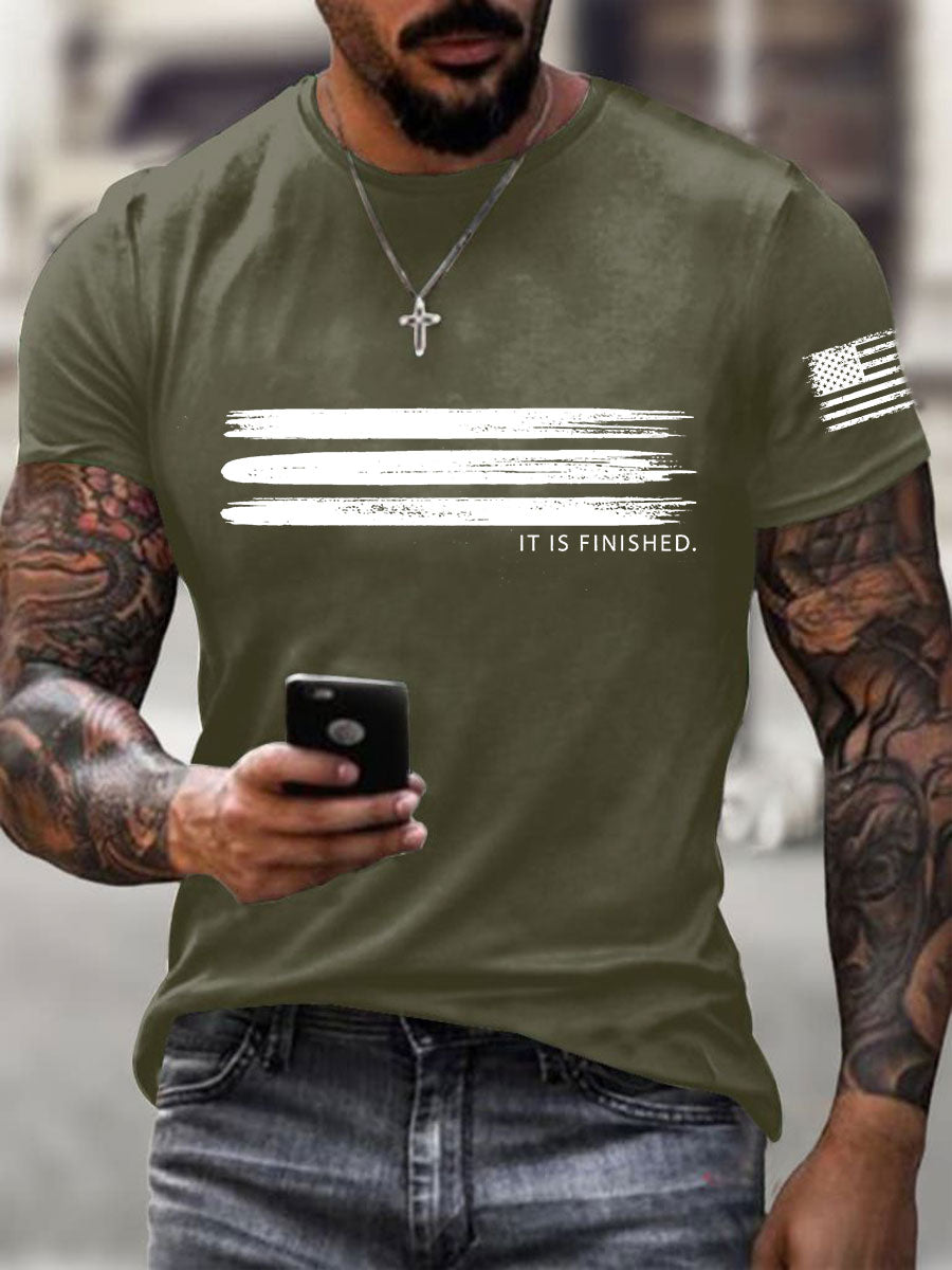 Men's It Is Finished Printed Casual T-shirt