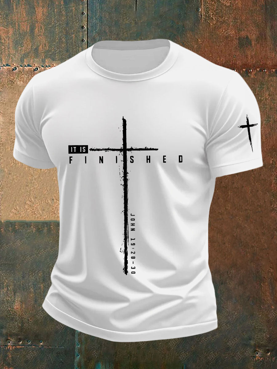 Men's It Is Finished Printed Casual T-shirt