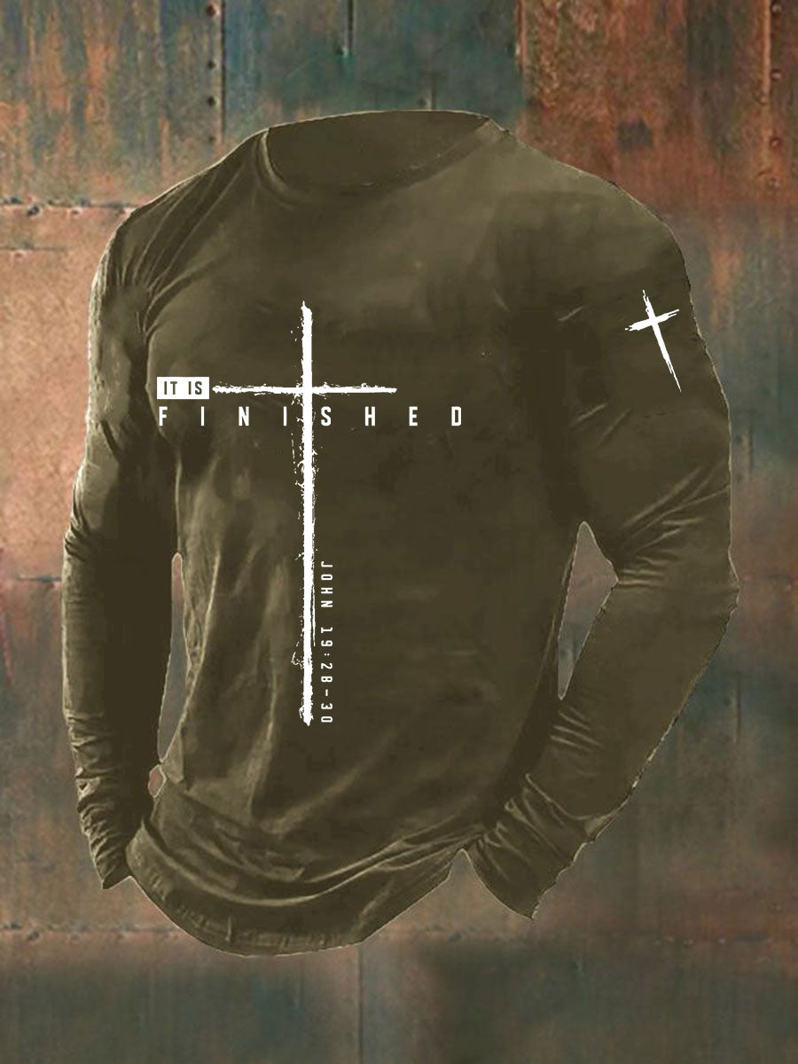 Men's It Is Finished Printed Casual T-shirt