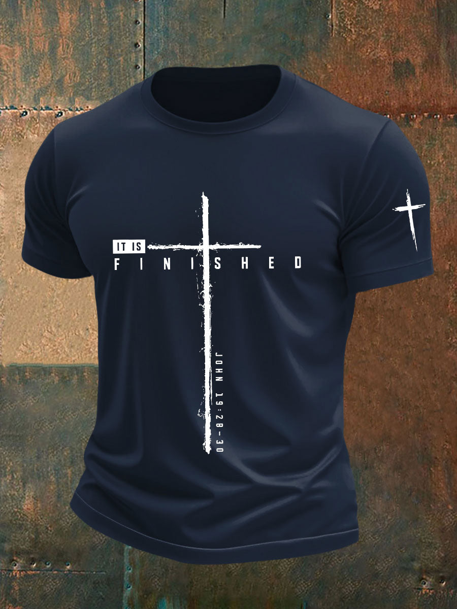 Men's It Is Finished Printed Casual T-shirt
