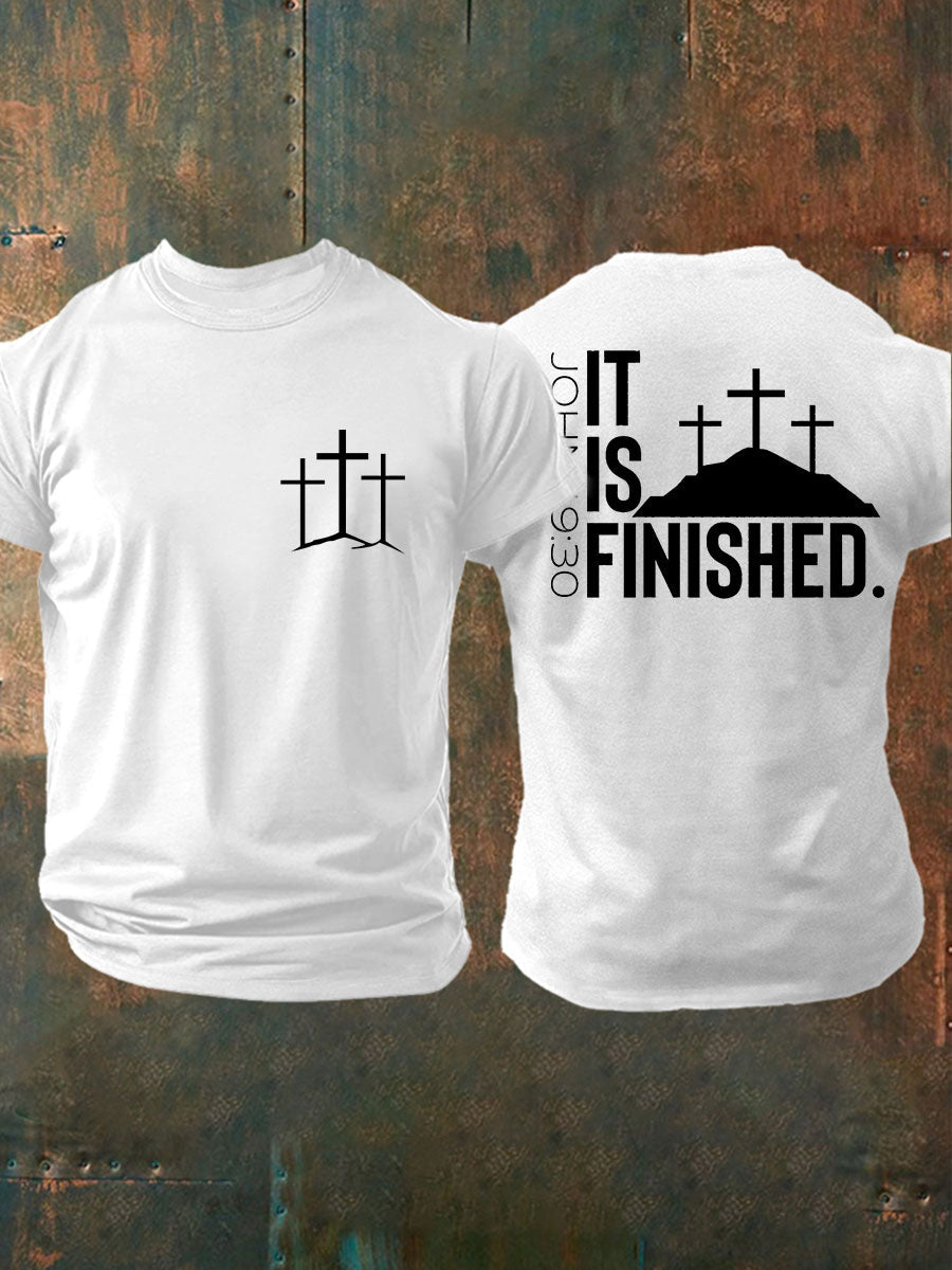 Men's It Is Finished Printed Casual T-shirt