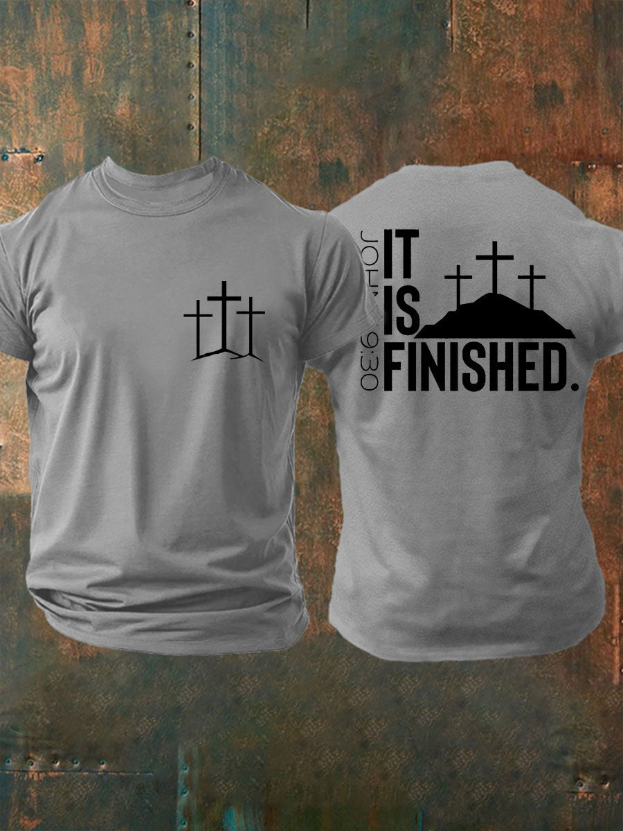 Men's It Is Finished Printed Casual T-shirt