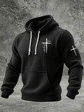 Men's Faith Cross Waffle Print Hoodie
