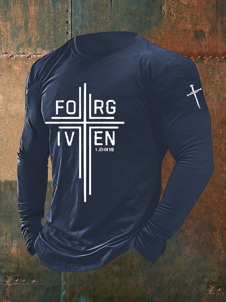 Men's Faith Cross Printed Casual T-shirt