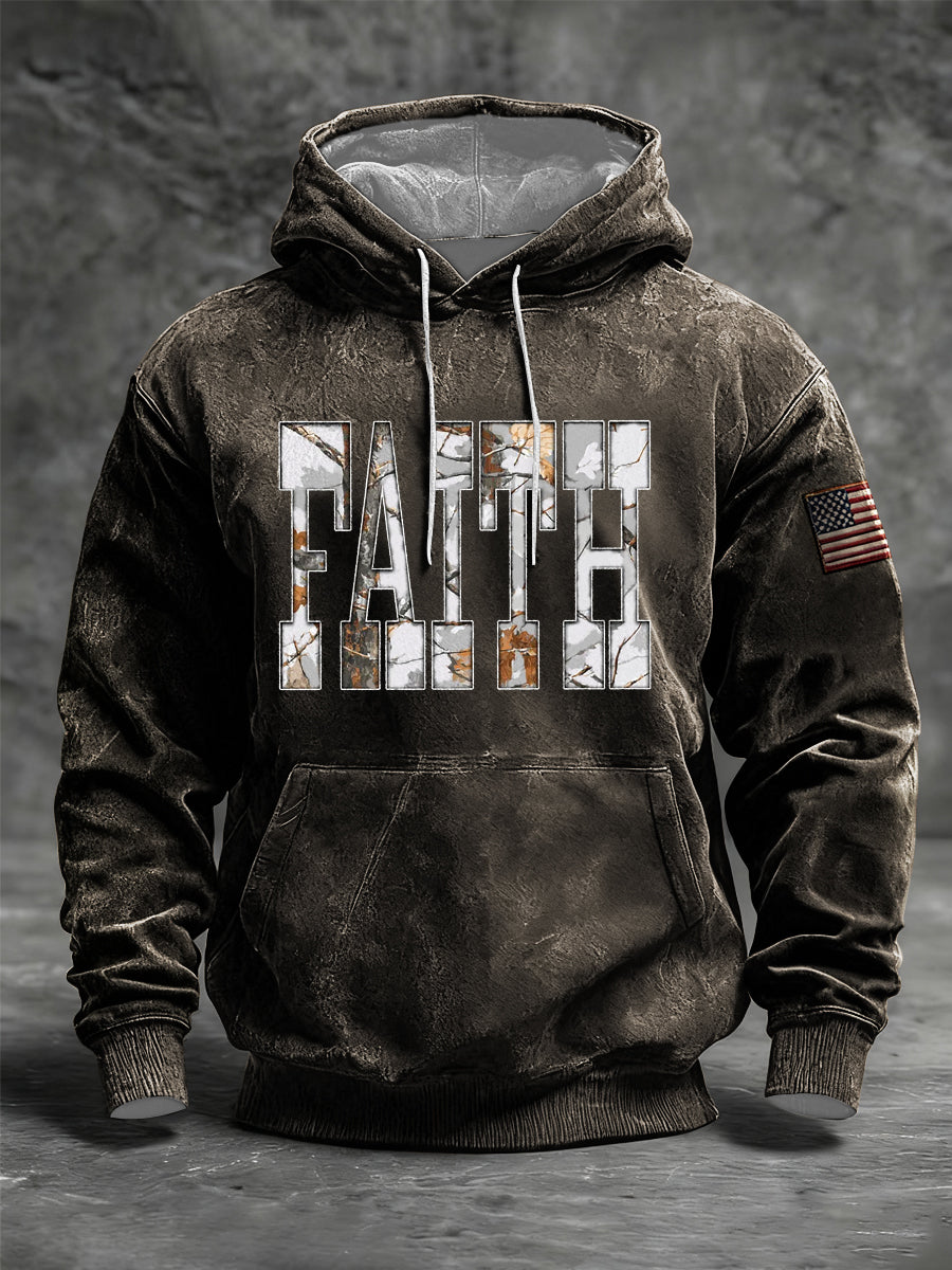 Men's Faith Oversized Drop-Shoulder Hoodie with Pockets
