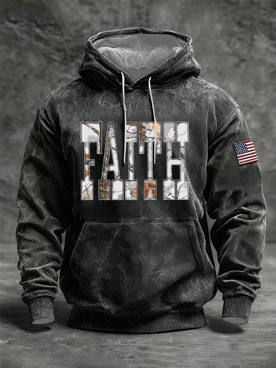 Men's Faith Oversized Drop-Shoulder Hoodie with Pockets