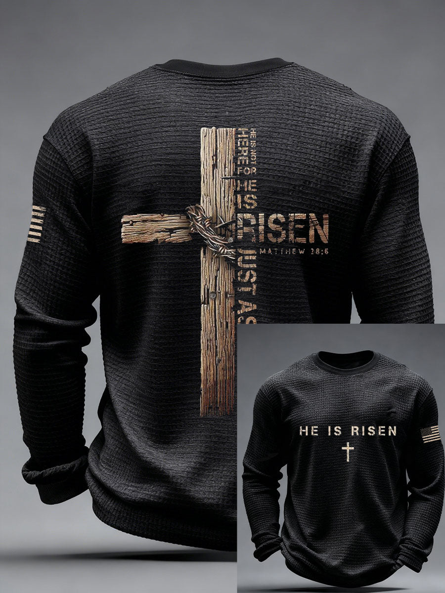 Men's He Is Rise Waffle Long Sleeve T-Shirt