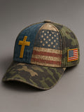 Unisex Flag Cross Camouflage Print Hat